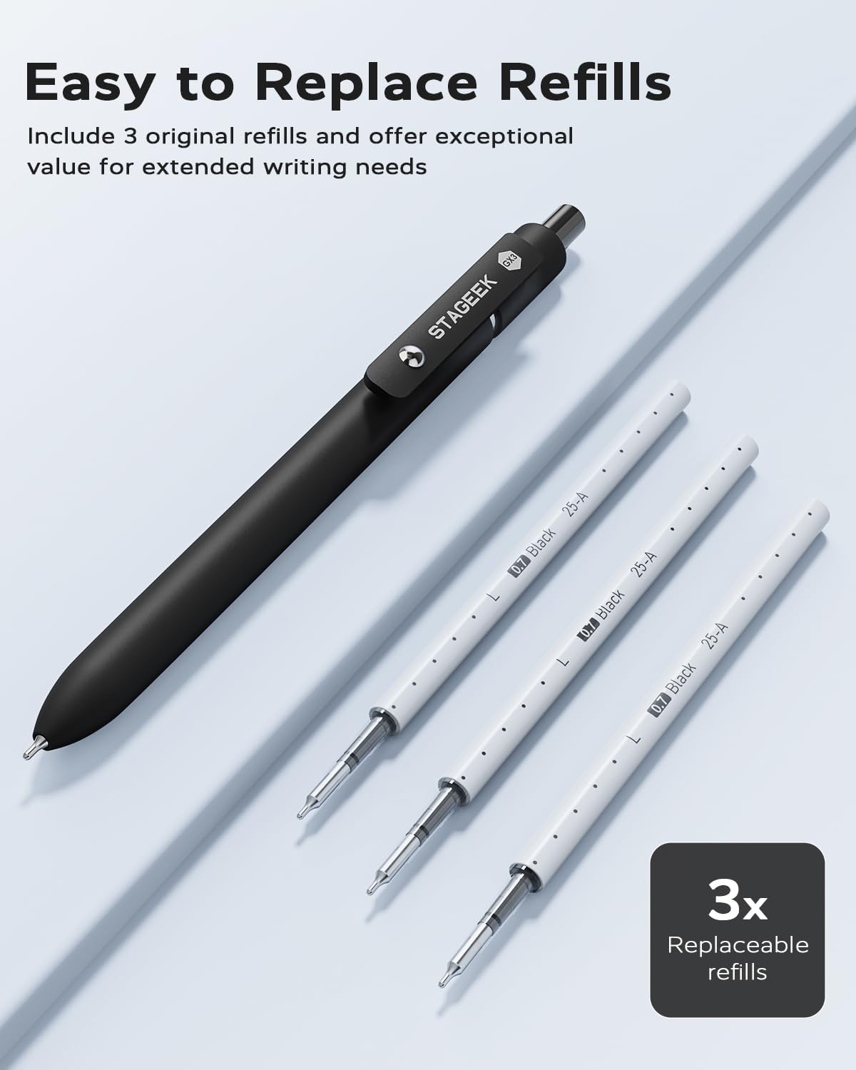 Easy refills pens