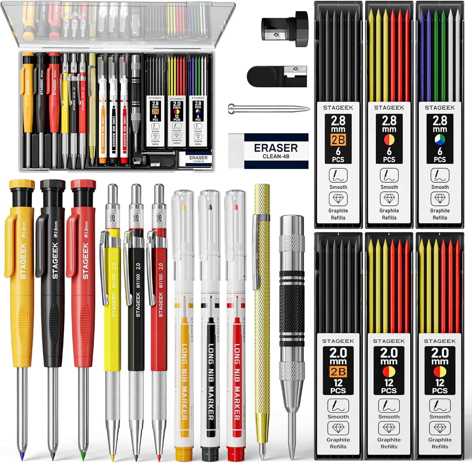 22 pcs Pack Carpenter Pencil Set