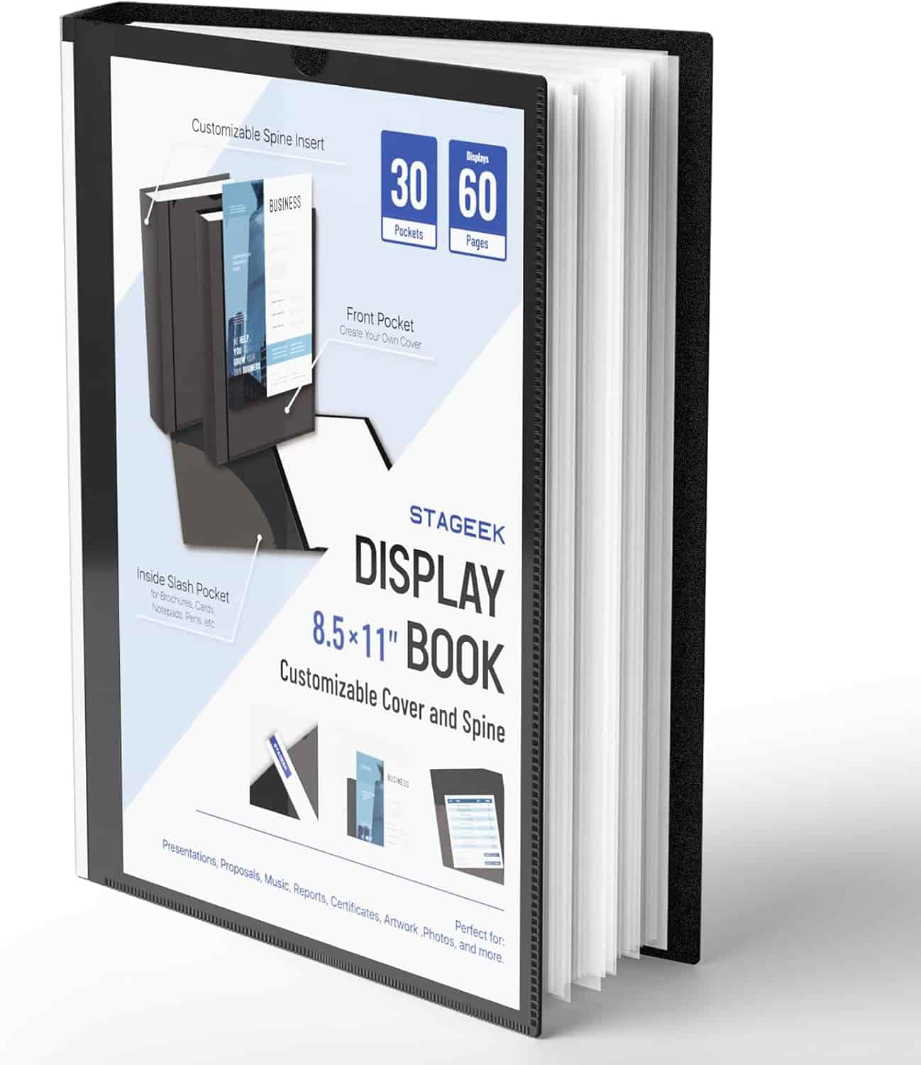 30-Pocket Portfolio Binder Display Book