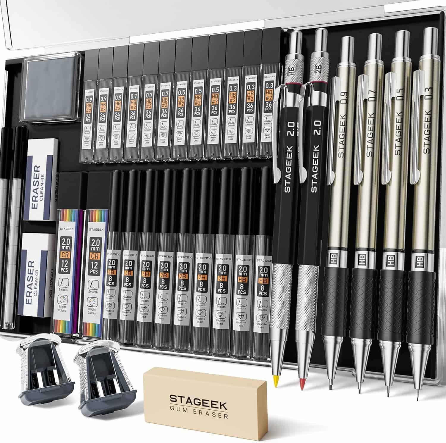 Set of 37 pencils with refills