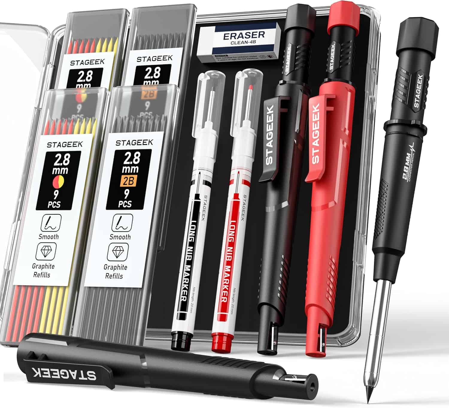 2 pack Carpenter Pencils with Sharpener
